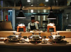 Kitchen staff at DoubleTree Hilton Doha, Qatar