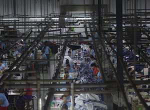 Myanmar garment factory workers