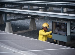 Solar Panel worker