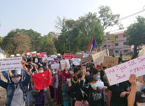 Myanmar protest against military coup 2021