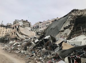 devastation in the besieged city of Gaza