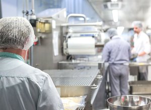 Kitchen meat factory work