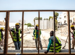 Construction workers take summer work break in Bahrain